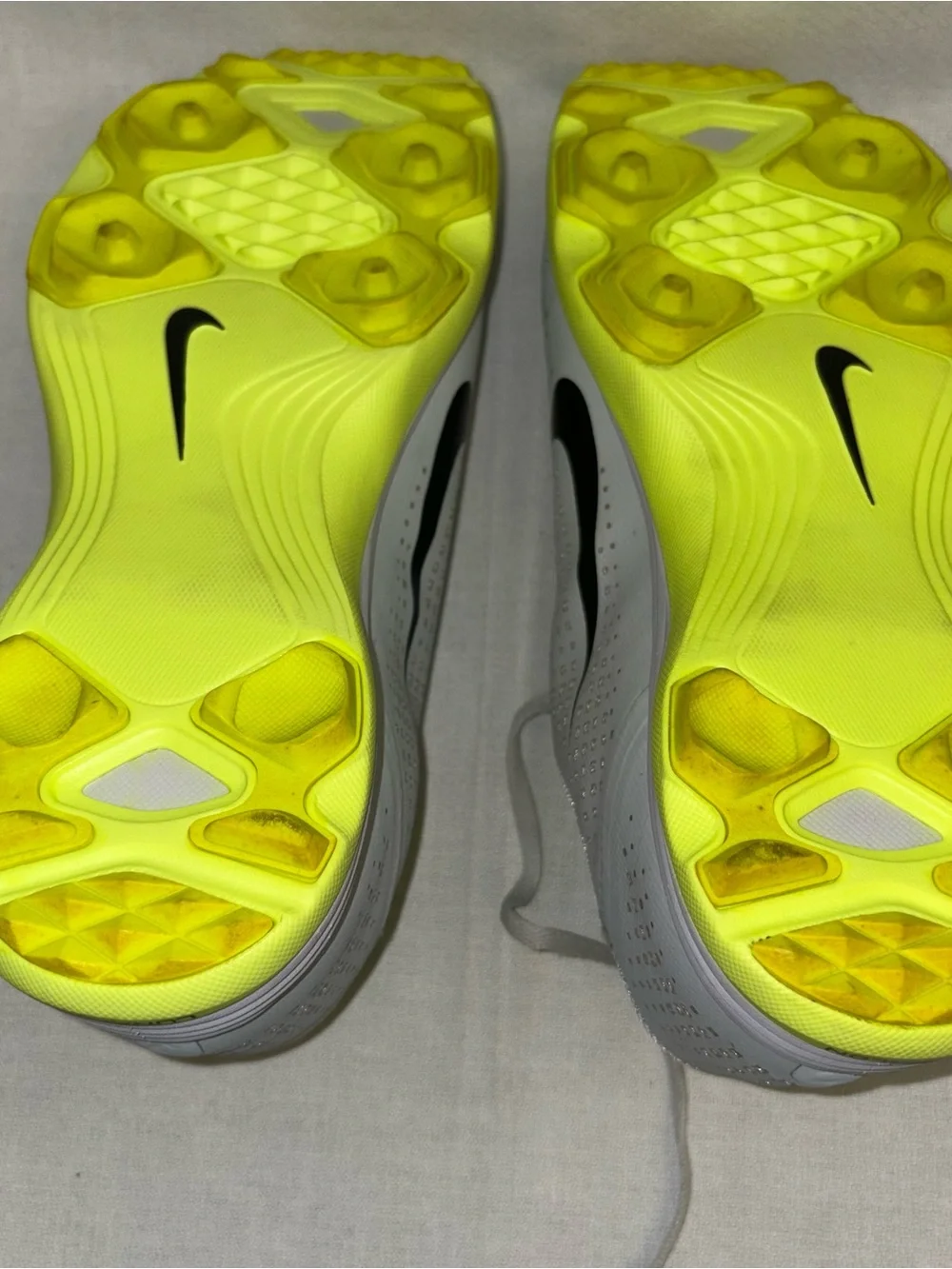 Nike Men’s Grey & Neon Lunaron Spikeless Golf Shoes Mens Size 12
